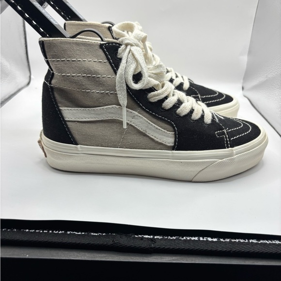 Vans Sk8-Hi Canvas Unisex Black / Beige Shoes Sz M 4.5 W 6 - Picture 3 of 13